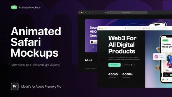Safari Animated Mockups l MOGRT for Premiere Pro