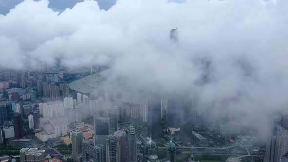 Shanghai skyline with modern urban skyscrapers, China