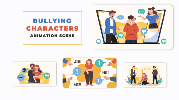 Bullying Character Animation Scene