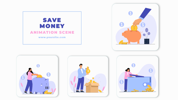 Save Money Animation Scene After Effects Template