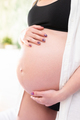 Closeup of a pregnant belly in studio lighting - PhotoDune Item for Sale