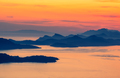 Amazing view of islands near Dubrovnik at a fiery sunset. - PhotoDune Item for Sale