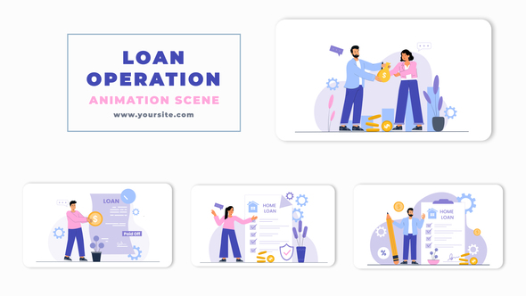 Loan Operation Concept Vector Animation Scene