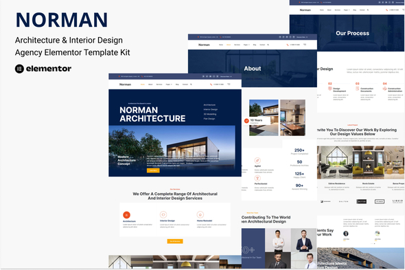 Norman - Architecture & Interior Design Agency Elementor Template Kit