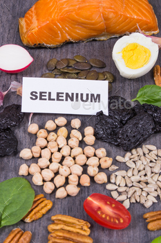 Healthy food containing natural selenium, fiber and other vitamins and minerals
