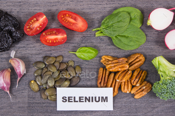 Healthy food containing natural selenium, fiber and other vitamins and minerals