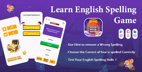 Learn English Spelling Game - Ultimate English Spelling Quiz - Spelling Master English Words