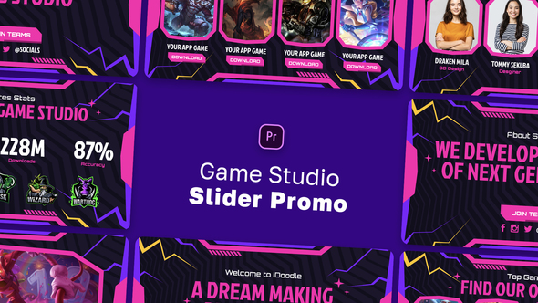 Game Studio Slider Promo MOGRT