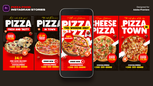 Pizza Food Instagram Stories MOGRT