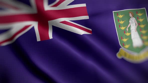 Virgin Islands Uk Flag Textured Waving Close Up Background HD