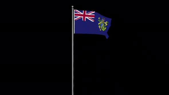 Pitcairn Islands Flag Pole Loops With Alpha
