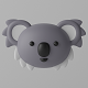 Cartoon Cute Koala Head 3D model - 3DOcean Item for Sale