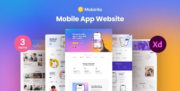 Mobirito - App Landing Page XD Template