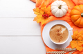 Autumn background with coffee latte  - PhotoDune Item for Sale