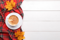Autumn background with coffee latte and pumpkins - PhotoDune Item for Sale