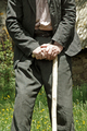 Elderly Man Lean on a Walking Cane Stick - PhotoDune Item for Sale