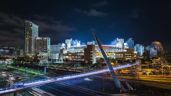 Downtown San Diego Sky Bridge at Night