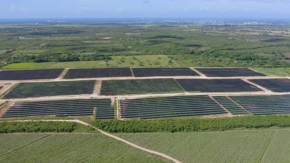 El Soco in Caribbean investing in the future with photovoltaic farm; aerial