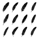 Vector Fluffy Feather Logo Icon Set Silhouette - GraphicRiver Item for Sale