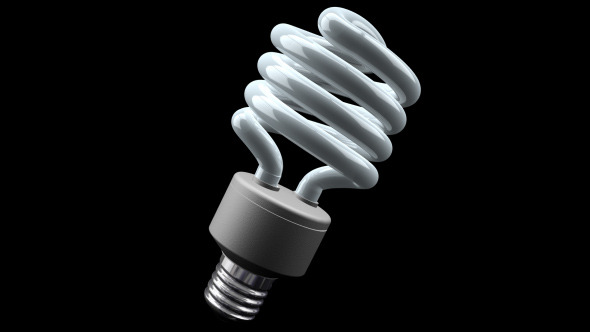 Rotating CFL Compact Fluorescent Lightbulb & Alpha