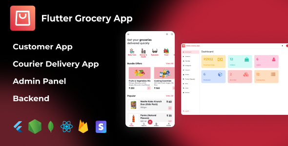 Flutter Grocery App with Admin Panel & Backend