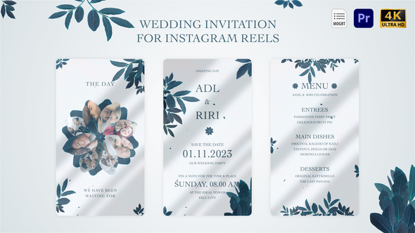 Wedding Invitation for Instagram Reel (MOGRT)
