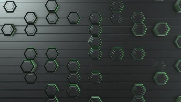 4K Green Hexagonal Background