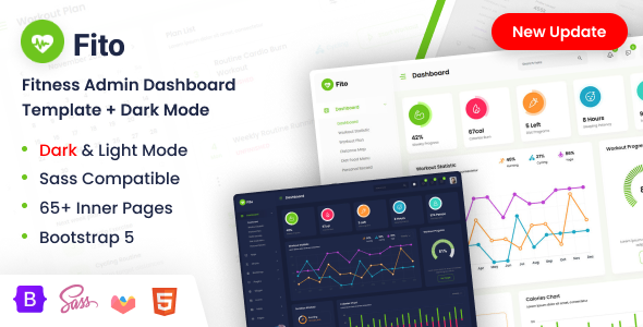 Fito - Fitness Admin Dashboard Template with Dark Layout