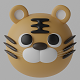 Cartoon Cute Tiger Head 3D model - 3DOcean Item for Sale