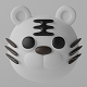 Cartoon Cute White Tiger Head - 3DOcean Item for Sale