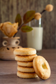 breakfast shortbread biscuits with glass of milk and  background - PhotoDune Item for Sale