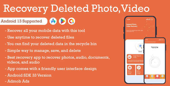 Recovery Deleted Photo,Videos - Restore All Deleted Files - Deleted Data Recovery Tool App