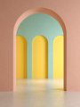 Memphis style conceptual interior room - PhotoDune Item for Sale