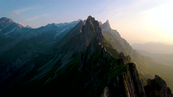 Schaefler Altenalptuerme Mountain Ridge Swiss Alpstein Alpine Appenzell Innerrhoden Switzerland a