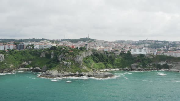 Sea And Lighthouse Aerial View