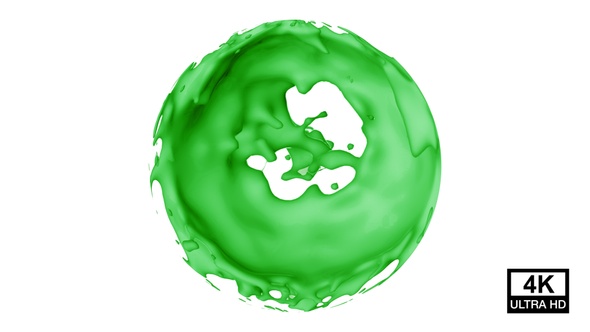 Green Color Splash Sphere 4K alt