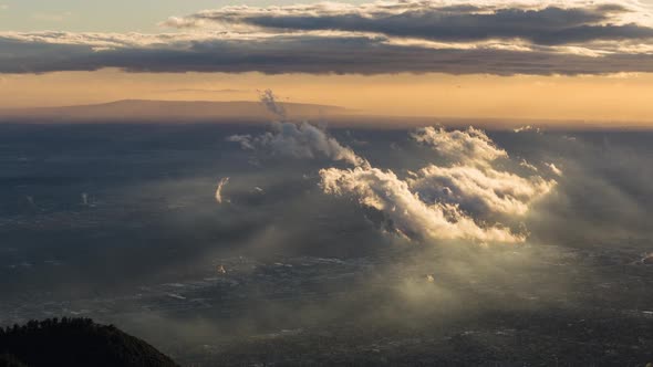 Clouds and Golden Hour Light in Los Angeles, California