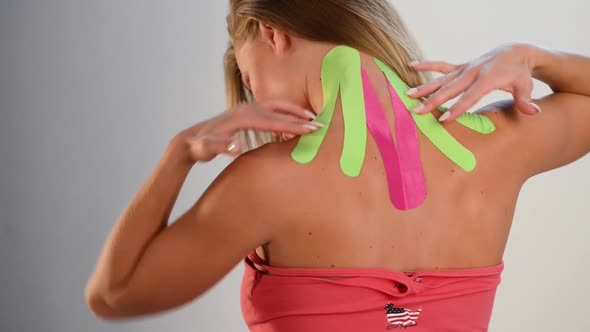 Kinesio Tape on Girl Back