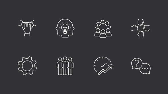 Teamwork Icon Set night mode icons