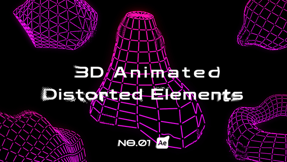 3D animated distorted elements alt