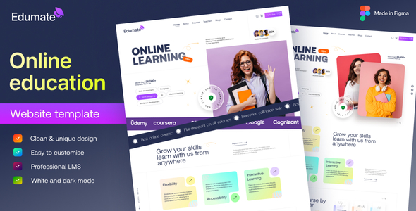 Edumate – Education & online Course Figma Template