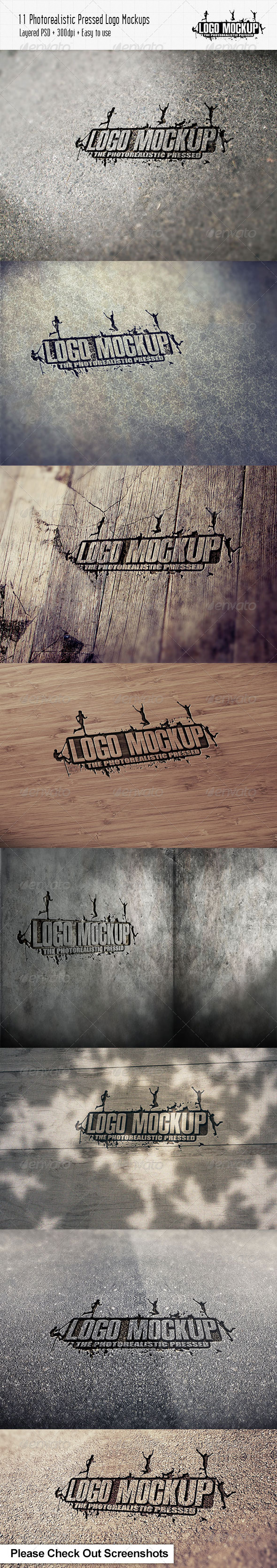 11 Photorealistic Pressed Logo Mock-Ups