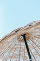 Summer texture and background. Wicker lattice roof of beach umbrella. - PhotoDune Item for Sale
