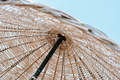Summer texture and background. Wicker lattice roof of beach umbrella. - PhotoDune Item for Sale