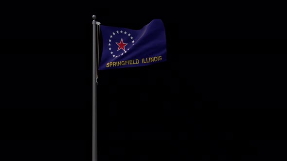 Springfield Flag Illinois With Alpha 4K