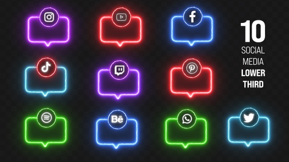 Neon Social Media Lower Thirds alt