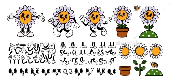 Cartoon Flower Character