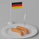 Cartoon Sausage and Fork 3D model - 3DOcean Item for Sale