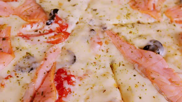 Texture of Appetizing Large Pizza