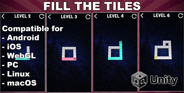 Fill The Tiles - Unity Puzzle Game For Android And iOS - Ready For Release